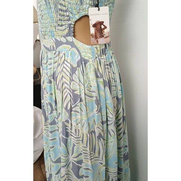 Dresses & Skirts - NWT Floral Maxi Dress Tube Smock Top Open Sides Beachy Boho Women's Size Large